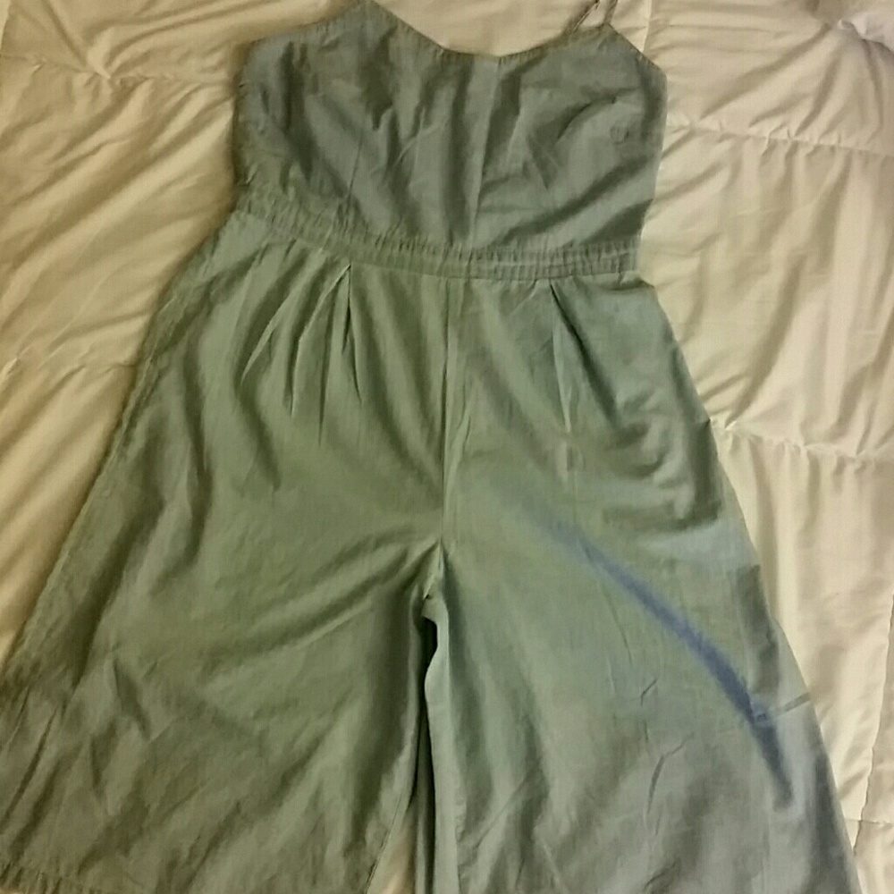 Denim material jumpsuit